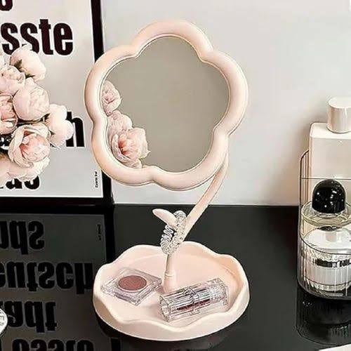 🌸 Pink Flower Mirror – Aesthetic Vanity Essential