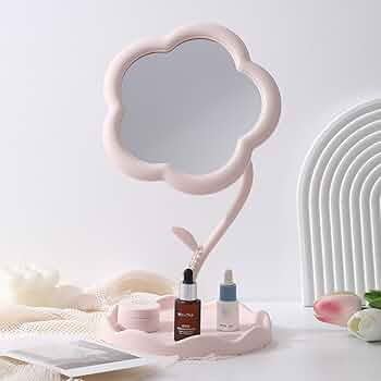 🌸 Pink Flower Mirror – Aesthetic Vanity Essential