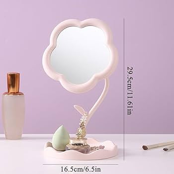 🌸 Pink Flower Mirror – Aesthetic Vanity Essential