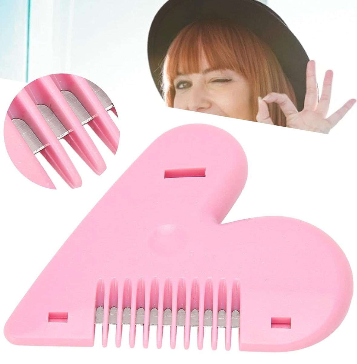 Pink DIY Trimming Scissors | Heart-Shaped At-Home Hair Trimmer