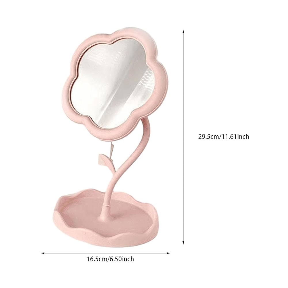 🌸 Pink Flower Mirror – Aesthetic Vanity Essential
