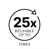 Reusable up to 25x