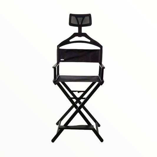 Makeup Chair with Headrest - BLACK